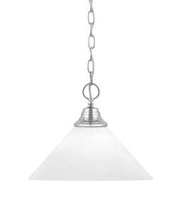 Chain Hung Pendant, Chrome Finish, 12" White Marble Glass (10-CH-2121)