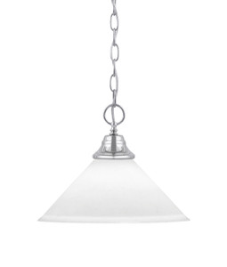Chain Hung Pendant, Chrome Finish, 12" White Muslin Glass (10-CH-316)