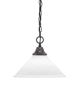 Chain Hung Pendant, Dark Granite Finish, 12" White Muslin Glass (10-DG-316)