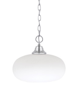 Chain Hung Pendant, Chrome Finish, 13" White Muslin Glass (10-CH-216)