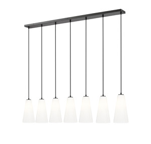 Farrell 7 Light Linear Chandelier in Matte Black (3043P7-7L-MB)