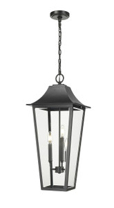 Gannon 3 Light Outdoor Chain Mount Ceiling Fixture in Black (5008CHXL-BK)