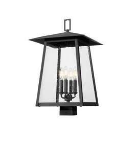Rainer 4 Light Outdoor Post Mount Fixture in Black (5015PHBS-BK)