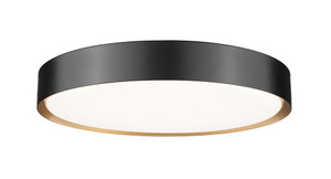 Kawan 1 Light Flush Mount in Matte Black + Modern Gold (1014F20-MB-MGLD-LED)