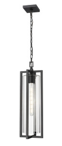 Aura 1 Light Outdoor Chain Mount Ceiling Fixture in Black (5013CHB-BK)