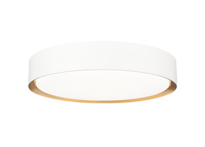 Kawan 1 Light Flush Mount in Matte White + Modern Gold (1014F16-MW-MGLD-LED)