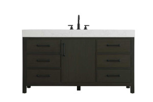 60 Inch Single Bathroom Vanity In Mocha Brown (VF60660MMB)