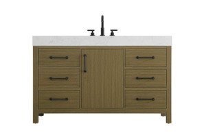 54 Inch Single Bathroom Vanity In Chestnut Brown (VF60654MCB)