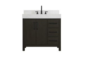36 Inch Single Bathroom Vanity In Mocha Brown With Backsplash (VF60636MMB-BS)