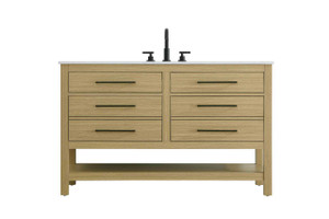 60 Inch Single Bathroom Vanity In Honey Brown (VF60560MHB)