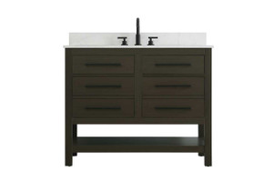 42 Inch Single Bathroom Vanity In Mocha Brown With Backsplash (VF60542MMB-BS)
