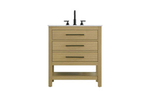 30 Inch Single Bathroom Vanity In Honey Brown (VF60530MHB)
