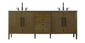 84 Inch Double Bathroom Vanity In Hazel Oak (VF29684DHO)