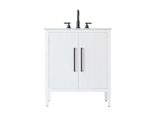 30 Inch Single Bathroom Vanity In White (VF29630WH)