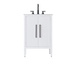 24 Inch Single Bathroom Vanity In White (VF29624WH)