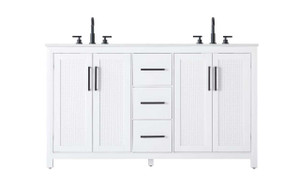 60 Inch Double Bathroom Vanity In White (VF29560DWH)