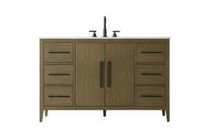 54 Inch Single Bathroom Vanity In Chestnut Brown (VF29354MCB)