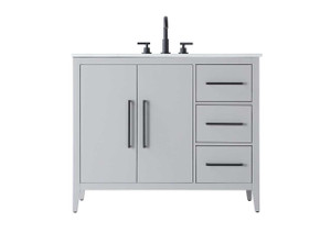 42 Inch Single Bathroom Vanity In Grey (VF29342GR)