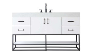 60 Inch Single Bathroom Vanity In White (VF29260WH)