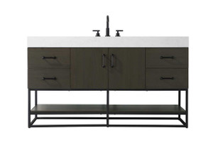 60 Inch Single Bathroom Vanity In Mocha Brown (VF29260MMB)