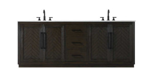 84 Inch Double Bathroom Vanity In Chocolate Oak (VF29084DCO)