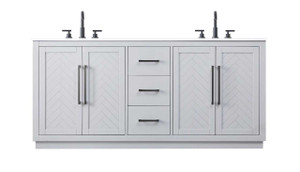 72 Inch Double Bathroom Vanity In Grey (VF29072DGR)