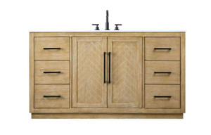 60 Inch Single Bathroom Vanity In Linen Oak (VF29060LO)