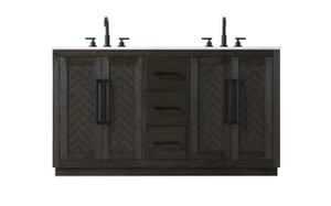 60 Inch Double Bathroom Vanity In Chocolate Oak (VF29060DCO)