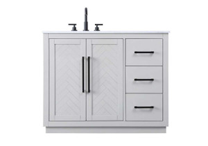42 Inch Single Bathroom Vanity In Grey (VF29042GR)