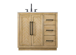 36 Inch Single Bathroom Vanity In Linen Oak (VF29036LO)