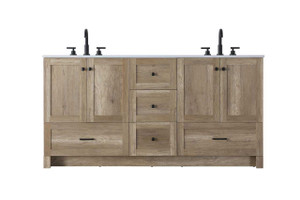 66 Inch Double Bathroom Vanity In Natural Oak (VF2866DNT)