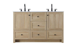 54 Inch Double Bathroom Vanity In Mango Wood (VF2854DMW)
