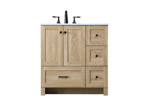 32 Inch Single Bathroom Vanity In Mango Wood (VF2832MW)