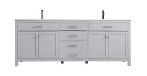 84 Inch Double Bathroom Vanity In Grey (VF23384DGR)