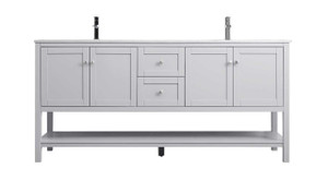 72 Inch Double Bathroom Vanity In Grey (VF22272DGR)