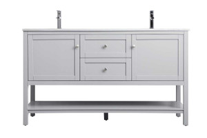 60 Inch Double Bathroom Vanity In Grey (VF22260DGR)