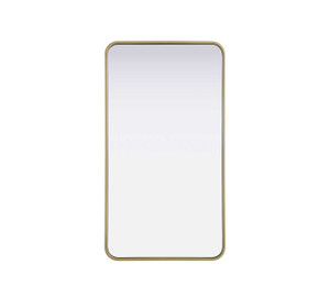 Contour Metal Rectangle Mirror 22X40 In Brass (MR8A2240BRA)