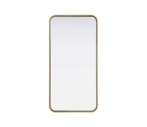 Contour Metal Rectangle Mirror 18X36 In Brass (MR8A1836BRA)
