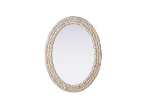 Oval Cornhusk Mirror 27X36 In Linen White (MR4C2736LN)