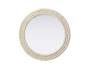 Round Cornhusk Mirror 30X30 In Linen White (MR4B30LN)