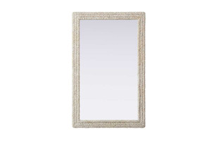 Rectangle Cornhusk Mirror 35X55 In Linen White (MR4A3555LN)