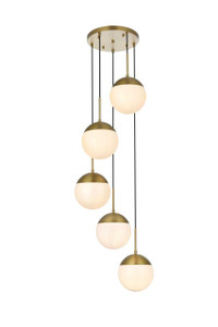 Eclipse 18 Inch Pendant Frosted White Shade In Satin Gold (LD6074SG)