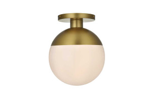Eclipse 12 Inch Flush Mount Frosted White Shade In Satin Gold (LD6056SG)