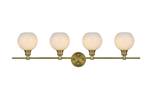 Collier 4 Light Satin Gold And Frosted White Glass Wall Sconce (LD2323SG)