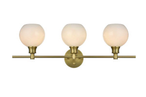 Collier 3 Light Satin Gold And Frosted White Glass Wall Sconce (LD2319SG)