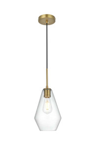 Gene 7 Inch Pendant Clear Shade In Satin Gold (LD2260SG)