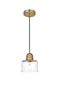 Kenna 6.5 Inch Pendant Clear Shade In Satin Gold (LD2253SG)
