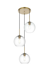 Baxter 20 Inch Pendant Clear Shade In Satin Gold (LD2214SG)