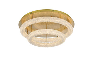 Bowen 29.5 Inch Led Flush Mount In Satin Gold (3800F30L2SG)