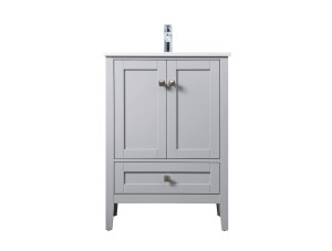 24 Inch Single Bathroom Vanity In Grey (VF21124GR)